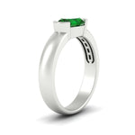 Load image into Gallery viewer, half-bezel-oval-shaped-emerald-east-west-ring-in-white-gold-fd11531ovrgemgr-nl-wg
