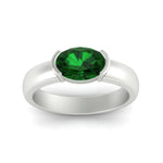 Load image into Gallery viewer, half-bezel-oval-shaped-emerald-east-west-ring-in-white-gold-fd11531ovrgemgr-nl-wg
