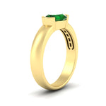 Load image into Gallery viewer, half-bezel-oval-shaped-emerald-east-west-ring-in-yellow-gold-fd11531ovrgemgr-nl-yg
