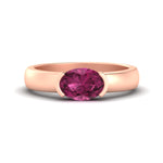 Load image into Gallery viewer, half-bezel-oval-shaped-pink-sapphire-east-west-ring-in-rose-gold-fd11531ovrgsadrpi-nl-rg
