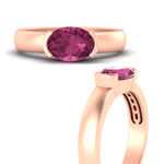 Load image into Gallery viewer, half-bezel-oval-shaped-pink-sapphire-east-west-ring-in-rose-gold-fd11531ovrgsadrpi-nl-rg
