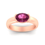Load image into Gallery viewer, half-bezel-oval-shaped-pink-sapphire-east-west-ring-in-rose-gold-fd11531ovrgsadrpi-nl-rg
