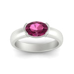 Load image into Gallery viewer, half-bezel-oval-shaped-pink-sapphire-east-west-ring-in-white-gold-fd11531ovrgsadrpi-nl-wg
