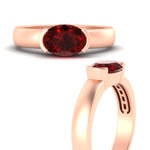 Load image into Gallery viewer, half-bezel-oval-shaped-ruby-east-west-ring-in-rose-gold-fd11531ovrgrudr-nl-rg

