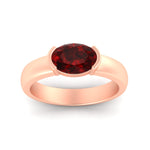 Load image into Gallery viewer, half-bezel-oval-shaped-ruby-east-west-ring-in-rose-gold-fd11531ovrgrudr-nl-rg
