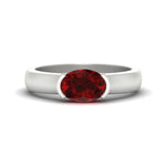 Load image into Gallery viewer, half-bezel-oval-shaped-ruby-east-west-ring-in-white-gold-fd11531ovrgrudr-nl-wg
