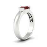 Load image into Gallery viewer, half-bezel-oval-shaped-ruby-east-west-ring-in-white-gold-fd11531ovrgrudr-nl-wg
