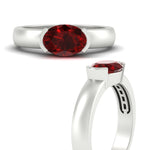 Load image into Gallery viewer, half-bezel-oval-shaped-ruby-east-west-ring-in-white-gold-fd11531ovrgrudr-nl-wg
