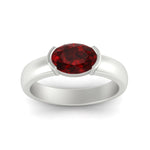 Load image into Gallery viewer, half-bezel-oval-shaped-ruby-east-west-ring-in-white-gold-fd11531ovrgrudr-nl-wg
