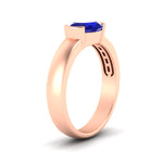 Load image into Gallery viewer, half-bezel-oval-shaped-sapphire-east-west-ring-in-rose-gold-fd11531ovrgsabl-nl-rg
