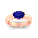Load image into Gallery viewer, half-bezel-oval-shaped-sapphire-east-west-ring-in-rose-gold-fd11531ovrgsabl-nl-rg
