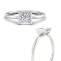 Thumbnail 3 - half-bezel-princess-cut-solitaire-engagement-ring-in-white-gold-fd11525prr-nl-wg