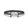 Load image into Gallery viewer, half-bezel-radiant-cut-solitaire-engagement-ring-in-black-gold-fd11525rar-nl-bg