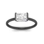 Load image into Gallery viewer, half-bezel-radiant-cut-solitaire-engagement-ring-in-black-gold-fd11525rar-nl-bg
