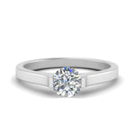 Load image into Gallery viewer, half-bezel-round-cut-diamond-engagement-ring-in-white-gold-FDENR7239ROR-NL-WG
