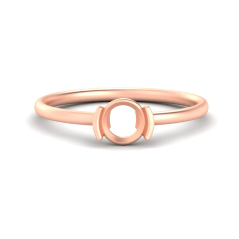 Semi Mount Half Bezel Solitaire Engagement Ring