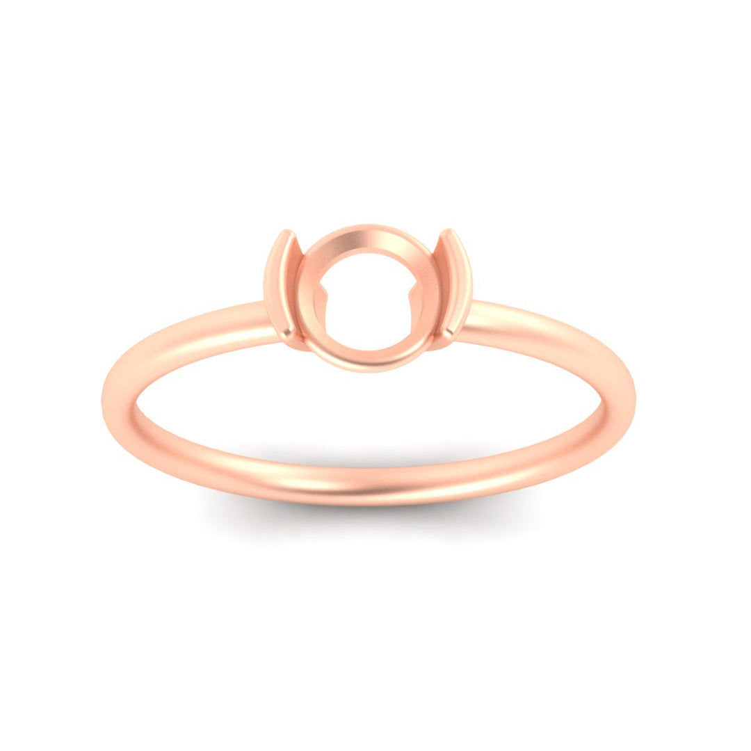 Semi Mount Half Bezel Solitaire Engagement Ring