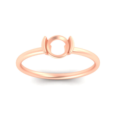 Semi Mount Half Bezel Solitaire Engagement Ring