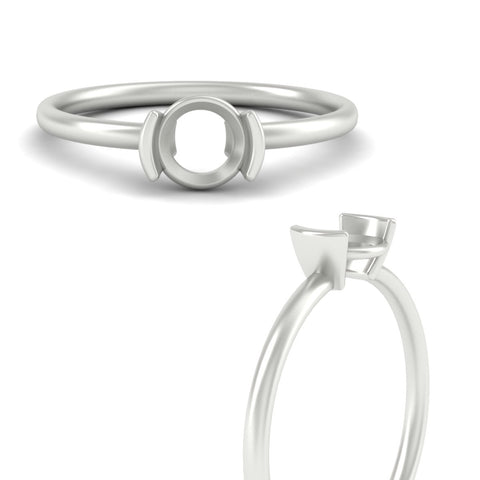 Semi Mount Half Bezel Solitaire Engagement Ring