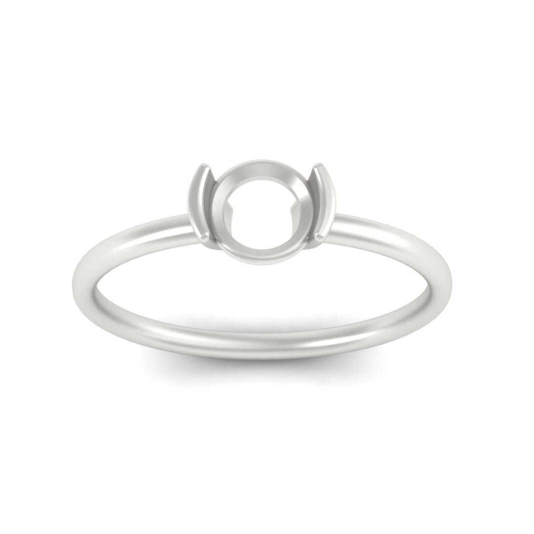 Semi Mount Half Bezel Solitaire Engagement Ring