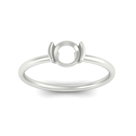 Semi Mount Half Bezel Solitaire Engagement Ring