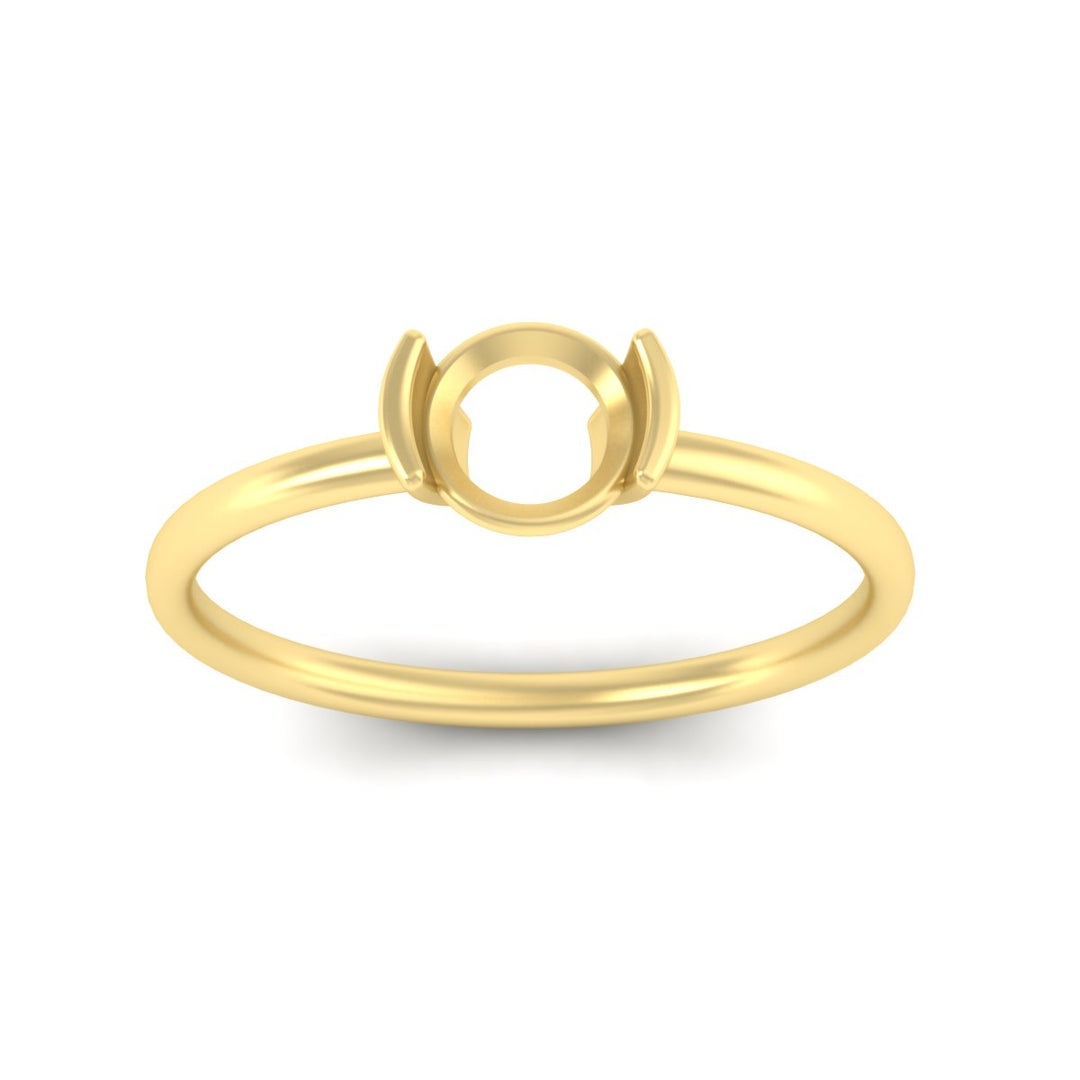 Semi Mount Half Bezel Solitaire Engagement Ring