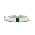 Thumbnail 42 - half-bezel-solitaire-princess-mens-comfort-fit-emerald-wedding-ring-in-white-gold-fdm8083prgemgr-nl-wg-hw
