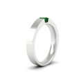 Thumbnail 45 - half-bezel-solitaire-princess-mens-comfort-fit-emerald-wedding-ring-in-white-gold-fdm8083prgemgrangle2-nl-wg