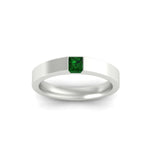 Load image into Gallery viewer, half-bezel-solitaire-princess-mens-comfort-fit-emerald-wedding-ring-in-white-gold-fdm8083prgemgrangle5-nl-wg
