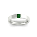 Thumbnail 44 - half-bezel-solitaire-princess-mens-comfort-fit-emerald-wedding-ring-in-white-gold-fdm8083prgemgrangle5-nl-wg