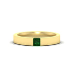 Load image into Gallery viewer, half-bezel-solitaire-princess-mens-comfort-fit-emerald-wedding-ring-in-yellow-gold-fdm8083prgemgr-nl-yg
