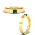 Thumbnail 18 - half-bezel-solitaire-princess-mens-comfort-fit-emerald-wedding-ring-in-yellow-gold-fdm8083prgemgrangle3-nl-yg