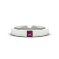 Thumbnail 36 - half-bezel-solitaire-princess-mens-comfort-fit-pink-sapphire-wedding-ring-in-white-gold-fdm8083prgsadrpi-nl-wg