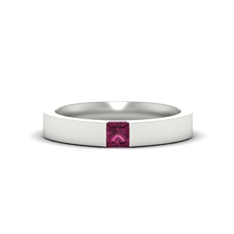 half-bezel-solitaire-princess-mens-comfort-fit-pink-sapphire-wedding-ring-in-white-gold-fdm8083prgsadrpi-nl-wg