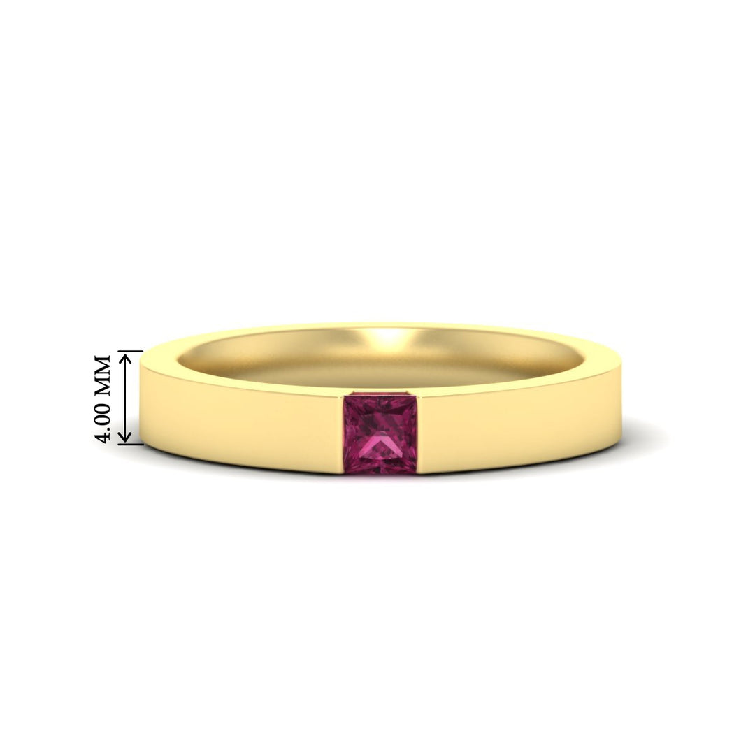half-bezel-solitaire-princess-mens-comfort-fit-pink-sapphire-wedding-ring-in-yellow-gold-fdm8083prgsadrpi-nl-yg-hw