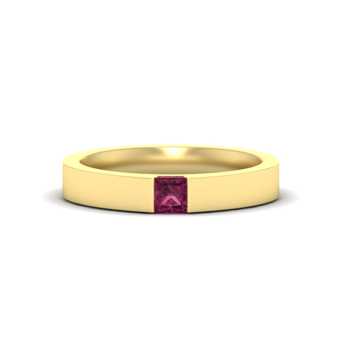 half-bezel-solitaire-princess-mens-comfort-fit-pink-sapphire-wedding-ring-in-yellow-gold-fdm8083prgsadrpi-nl-yg