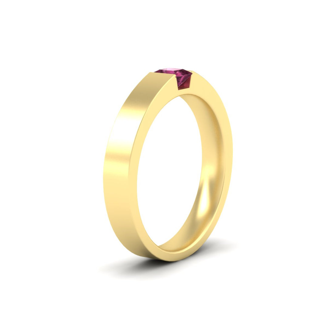 half-bezel-solitaire-princess-mens-comfort-fit-pink-sapphire-wedding-ring-in-yellow-gold-fdm8083prgsadrpiangle2-nl-yg