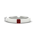 Thumbnail 47 - half-bezel-solitaire-princess-mens-comfort-fit-ruby-wedding-ring-in-white-gold-fdm8083prgrudr-nl-wg-hw