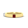 Thumbnail 22 - half-bezel-solitaire-princess-mens-comfort-fit-ruby-wedding-ring-in-yellow-gold-fdm8083prgrudr-nl-yg-hw