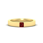 Load image into Gallery viewer, half-bezel-solitaire-princess-mens-comfort-fit-ruby-wedding-ring-in-yellow-gold-fdm8083prgrudr-nl-yg
