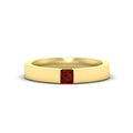 Thumbnail 21 - half-bezel-solitaire-princess-mens-comfort-fit-ruby-wedding-ring-in-yellow-gold-fdm8083prgrudr-nl-yg