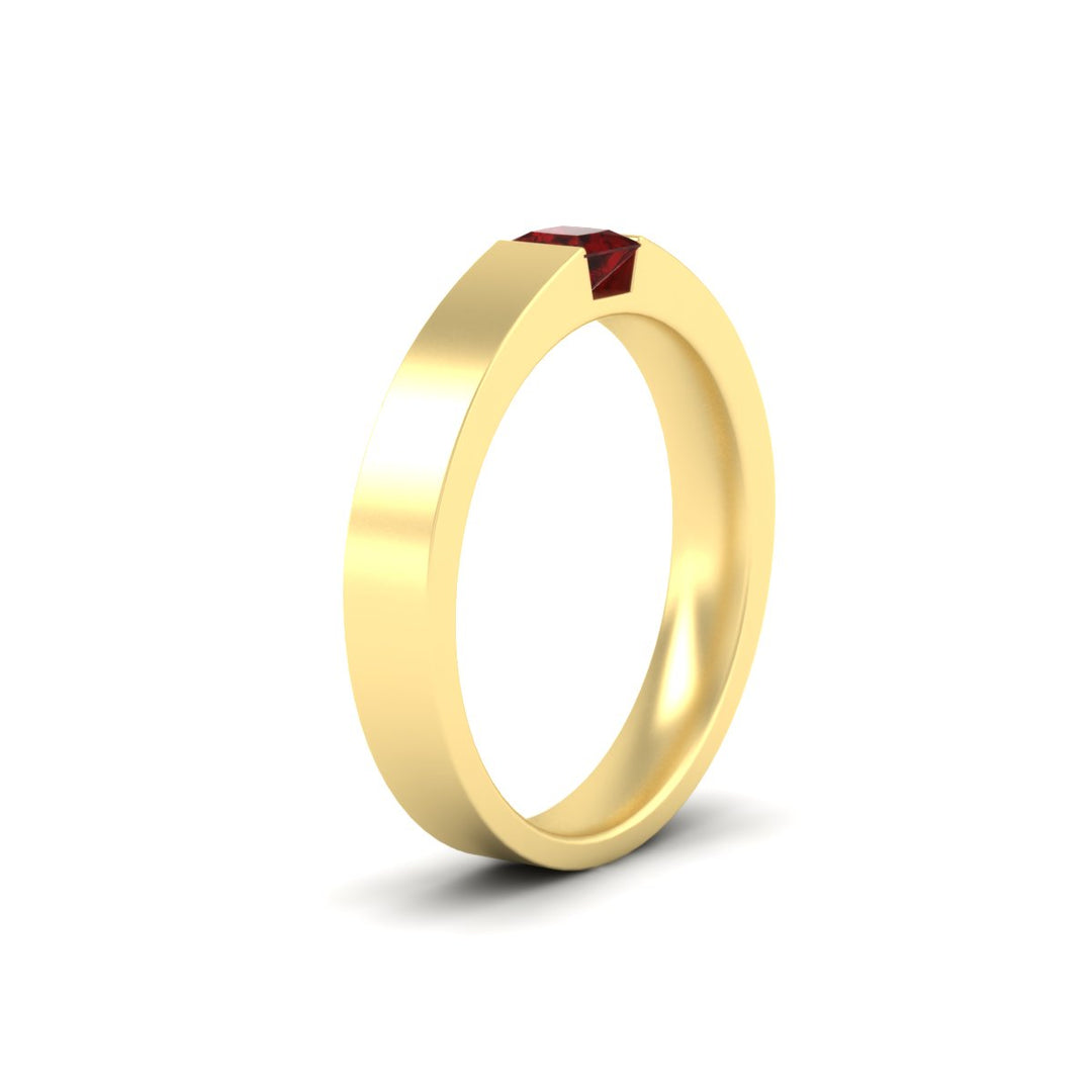 half-bezel-solitaire-princess-mens-comfort-fit-ruby-wedding-ring-in-yellow-gold-fdm8083prgrudrangle2-nl-yg