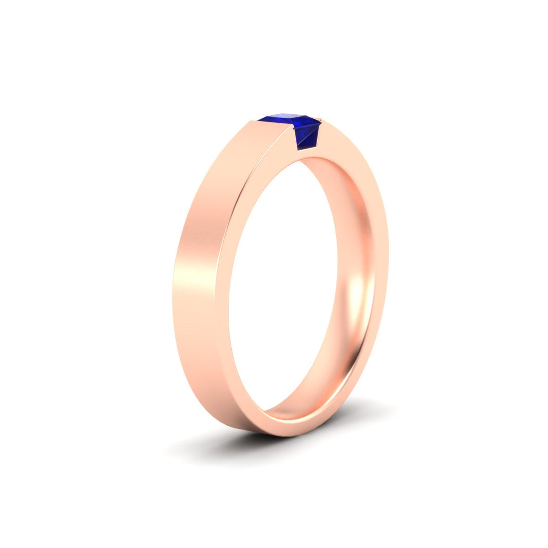 Half Bezel Solitaire Mens Engagement Ring