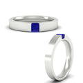 Thumbnail 33 - half-bezel-solitaire-princess-mens-comfort-fit-sapphire-wedding-ring-in-white-gold-fdm8083prgsablangle3-nl-wg