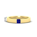 Thumbnail 7 - half-bezel-solitaire-princess-mens-comfort-fit-sapphire-wedding-ring-in-yellow-gold-fdm8083prgsabl-nl-yg-hw
