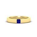 Thumbnail 6 - half-bezel-solitaire-princess-mens-comfort-fit-sapphire-wedding-ring-in-yellow-gold-fdm8083prgsabl-nl-yg