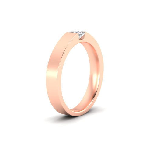 Half Bezel Solitaire Mens Engagement Ring