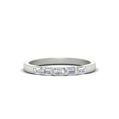 5 Stone Emerald Cut Mini Stacking Ring