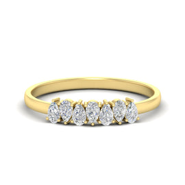 Half Carat 7 Stone Wedding Band Diamond Teardrop