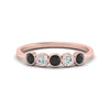 Load image into Gallery viewer, half-carat-bezel-set-5-round-black-diamond-wedding-ring-in-rose-gold-FD10558B-0.10CTGBLACK-NL-RG.jpg?v=1757070460